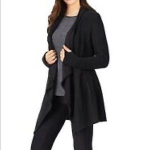Cuddl Duds Black Fleece Hooded Wrap 